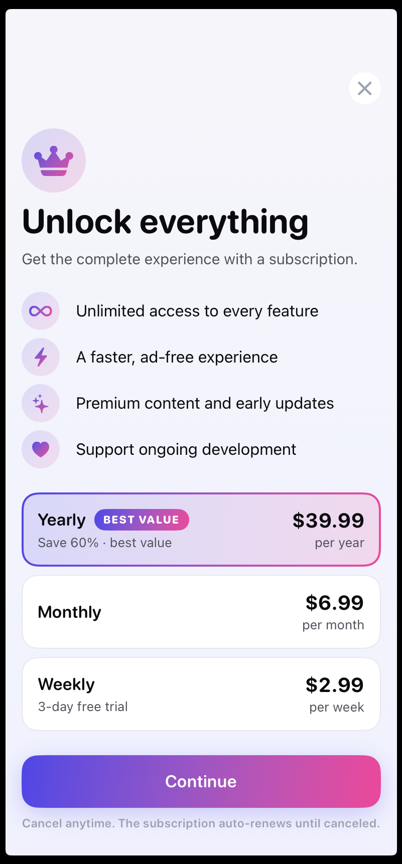 BMI Mate — paywall / subscription